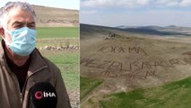 Ankaralı Çiftçi İstiklal Marşı’nın İlk Satırını Traktörü ile Dağlara Yazdı