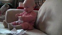 Baby Laughing Hysterically At Ripping Paper (Original)
