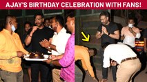 Ajay Devgn Gets A Surprise From His Fans | Celebrates Birthday With Them | Pictures Viral
