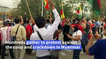 Hundreds protest in Thailand against military coup in Myanmar