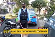 Surco: rescatan a madre e hija que chocaron auto contra una vivienda