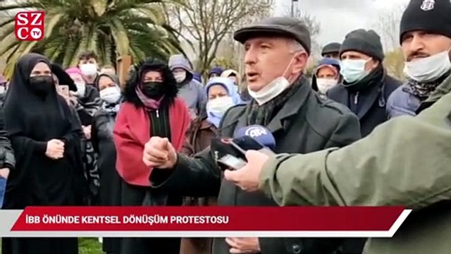 İBB önünde kentsel dönüşüm protestosu