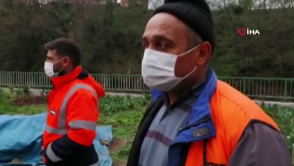 Giresun'da derede can pazarı