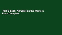 Full E-book  All Quiet on the Western Front Complete