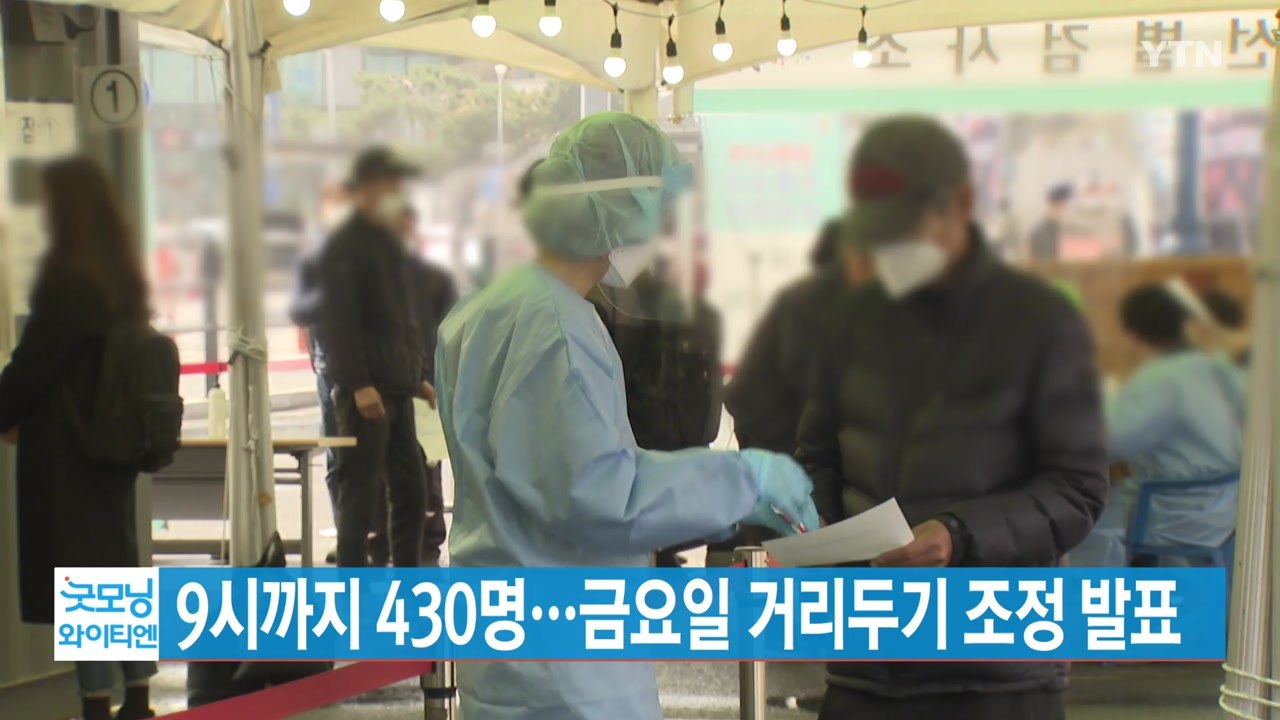 [YTN 실시간뉴스] 어젯밤 9시까지 430명 확진...금요일 거리두기 조정 발표 /...