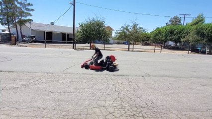 Crazy Go-Kart Driver Spinning Donuts