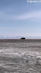 Truck Carrying Construction Materials Falls Through Ice