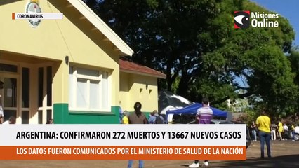 Argentina: confirmaron 272 muertos y 13667 nuevos casos