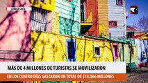 Más de 4 millones de turistas se movilizaron