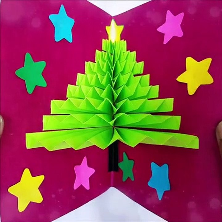 Christmas tree greeting card __ 3D Greeting card for Christmas __ DIY