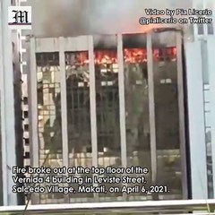 WATCH: Fire hits high-rise building in Makati