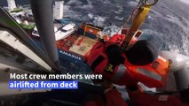 Man jumps overboard in dramatic evacuation of Dutch cargo ship