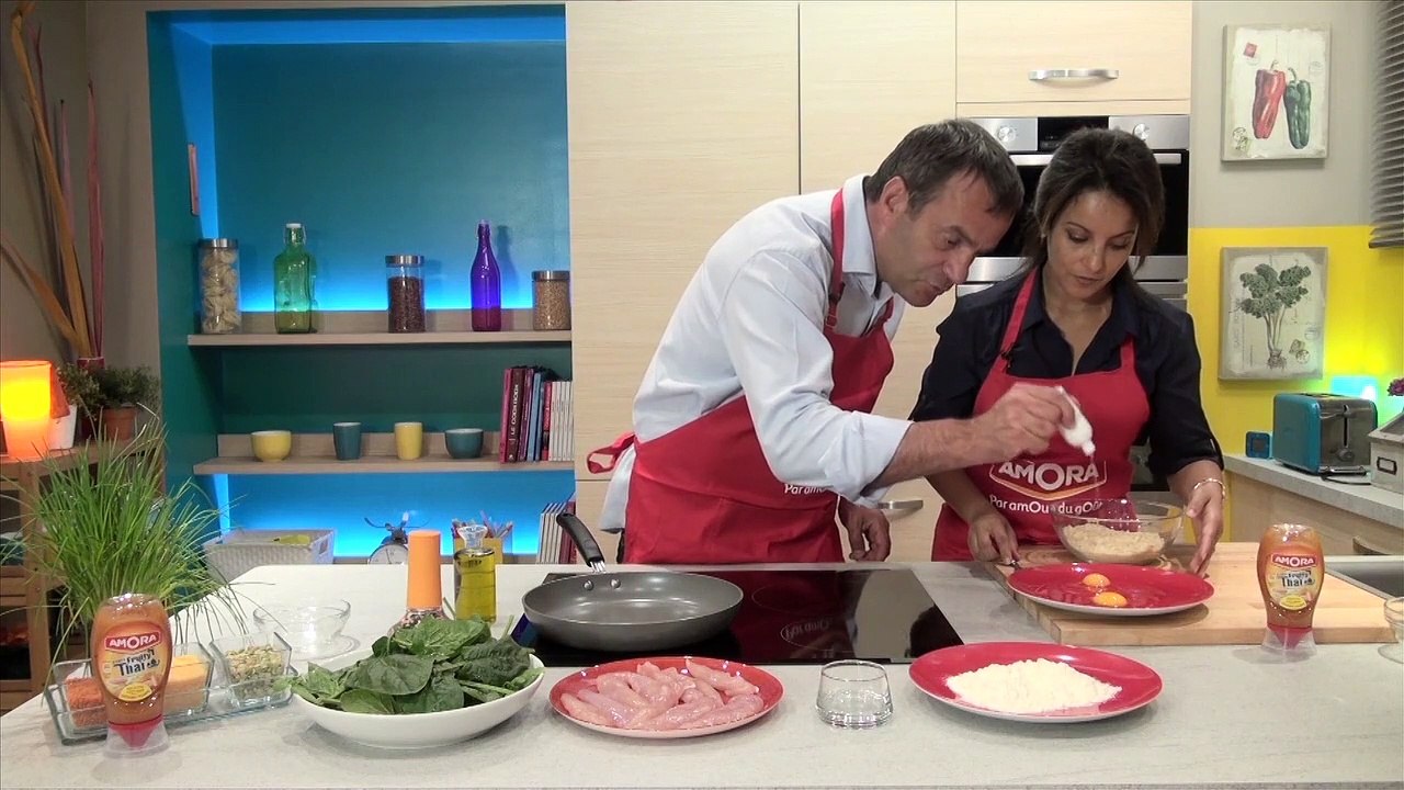 Aiguillettes de poulet panées aux amandes