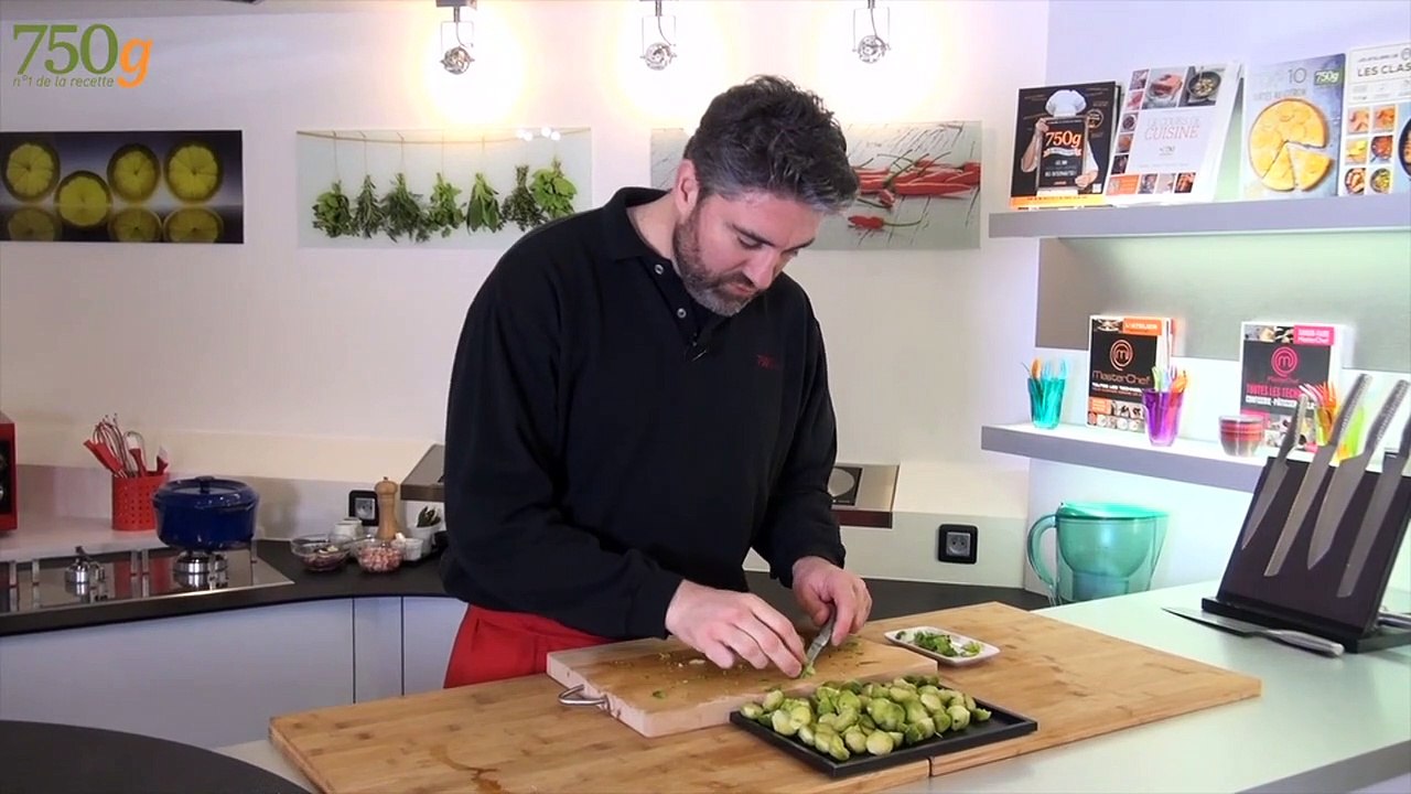 Poêlée de choux de Bruxelles aux lardons