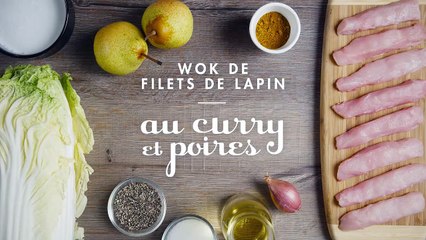 Wok de lapin au curry et poivres