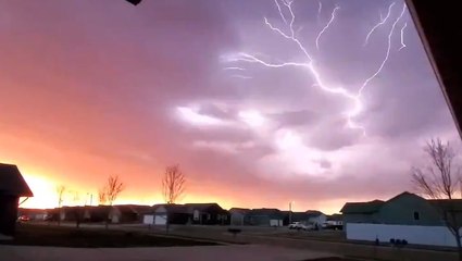 Lightning cracks across the northern US