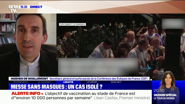 Hugues de Woillemont (Conférence des Évêques de France) juge la messe sans gestes barrières à Paris irresponsable