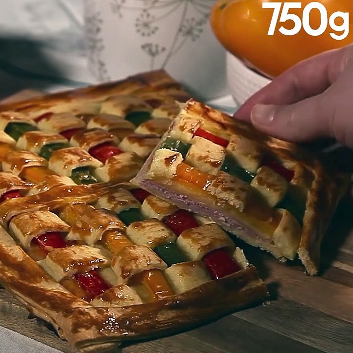 Tarte tressée multicolore