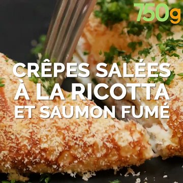 Crêpes salées à la ricotta et saumon fumé