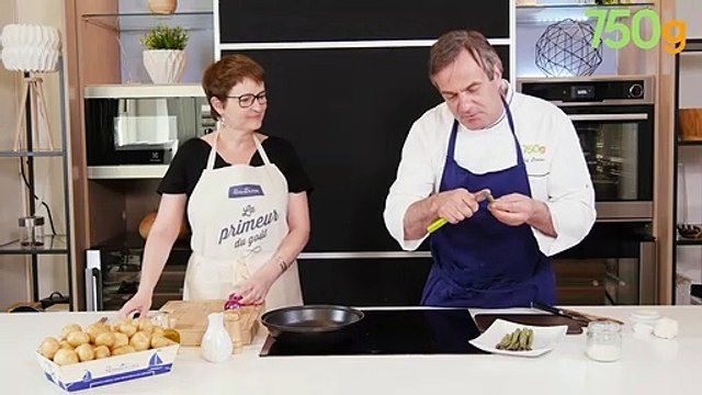 Salade de pommes de terre primeur de noirmoutier, asperges et parmesan