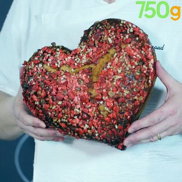 Brioche coeur aux pralines roses