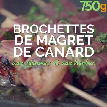 Brochettes de Magret de Canard au sésame
