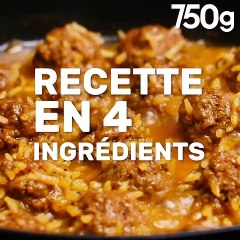 Tajine de kefta au riz et curcuma en 4 ingrédients
