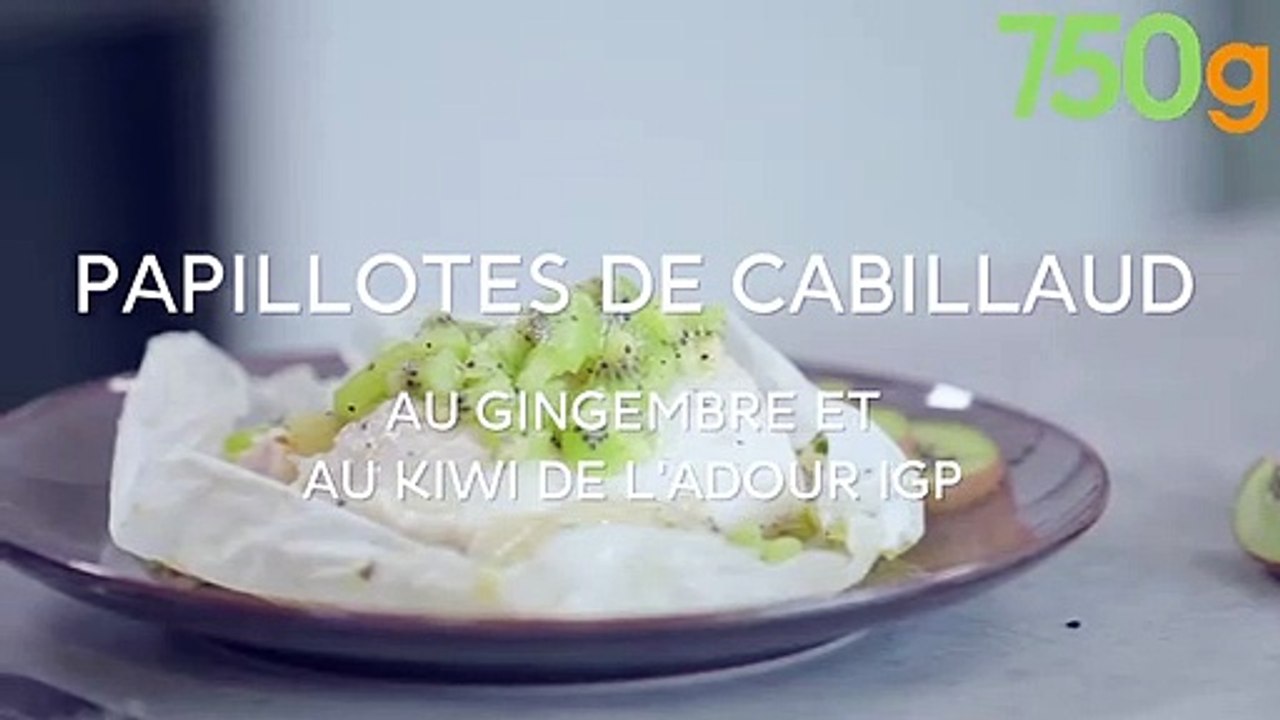 Papillotes de cabillaud au gingembre et au Kiwi de l’Adour IGP