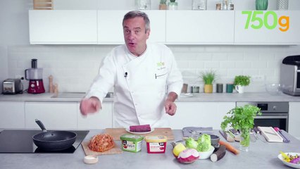 Tataki de bœuf frotté au Gochujang salade croquante de kimchi