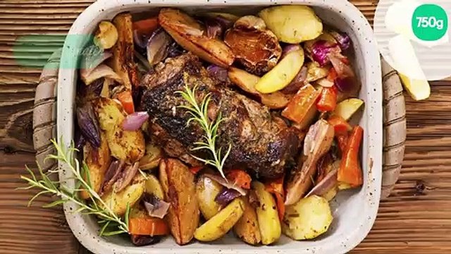 Rôti d'agneau au romarin et ses légumes