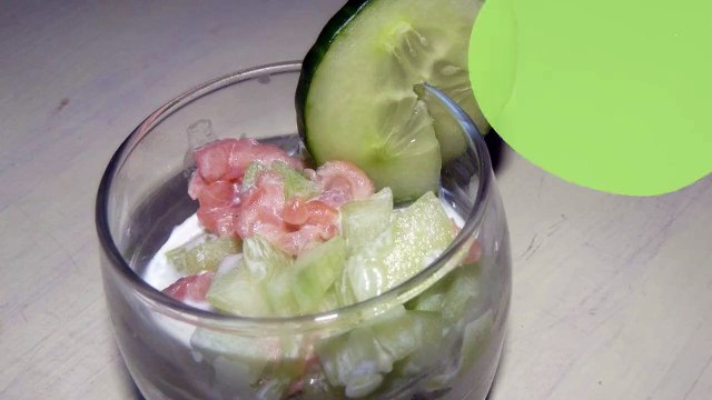 Verrines saumon / concombre