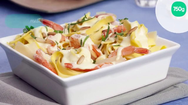 Tagliatelles aux crevettes et au parmesan