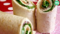 Wraps de saumon fumé, Saint Moret et Salade verte