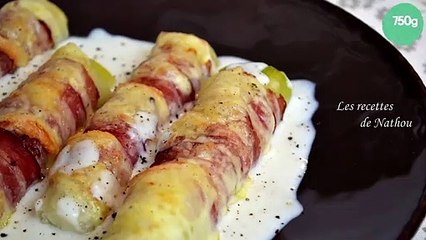 Poireaux gratinés au lard fumé et fromage à raclette