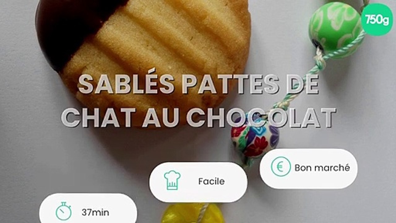 Sablés pattes de chat au chocolat