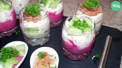 Verrine de betterave et concombre