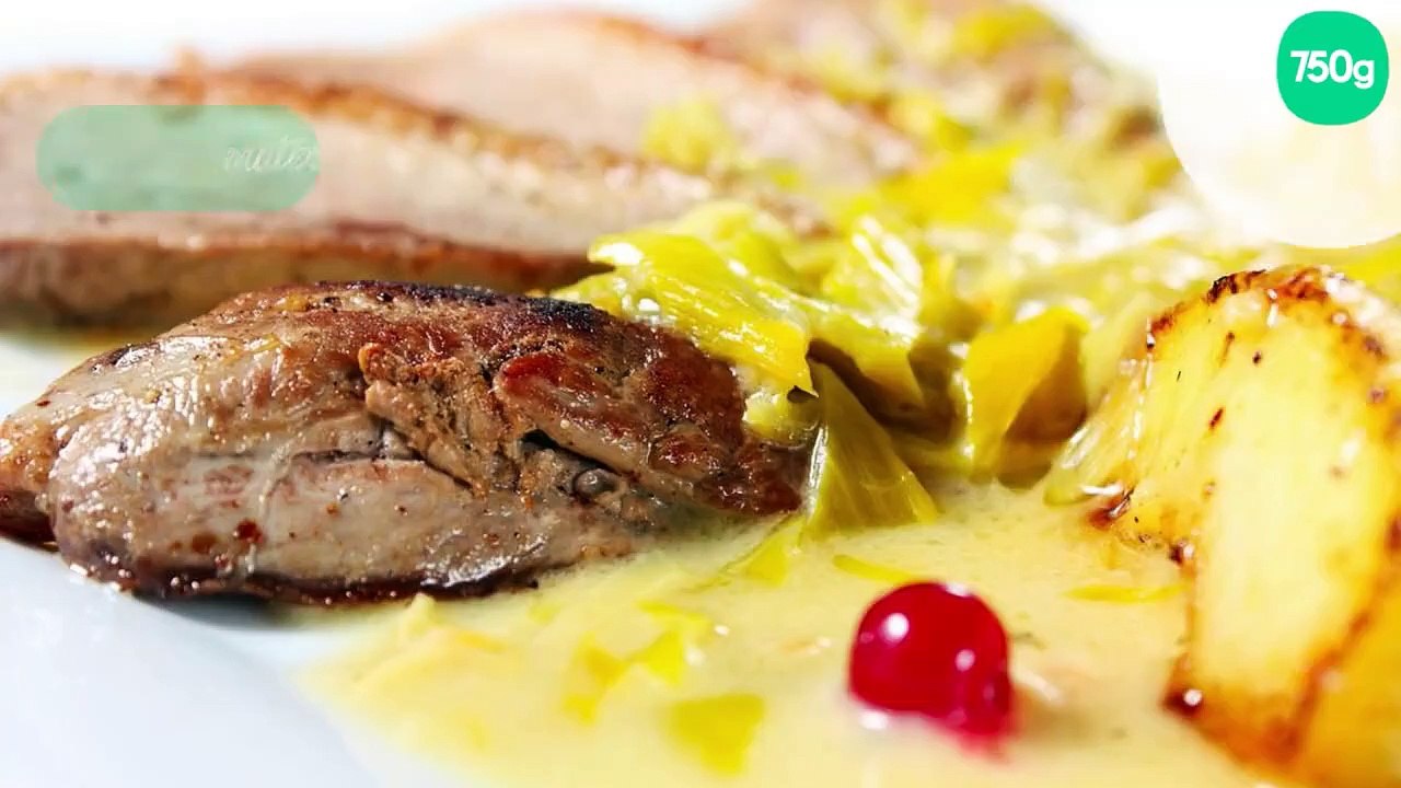 Magret de canard aux pommes et au cidre