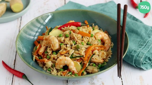 Riz Thaï aux crevettes et petits légumes