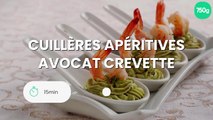 Cuillères apéritives avocat crevette