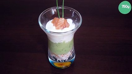 Mousse d'avocat crème et saumon
