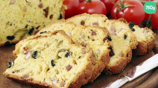 Cake aux deux olives et lardons
