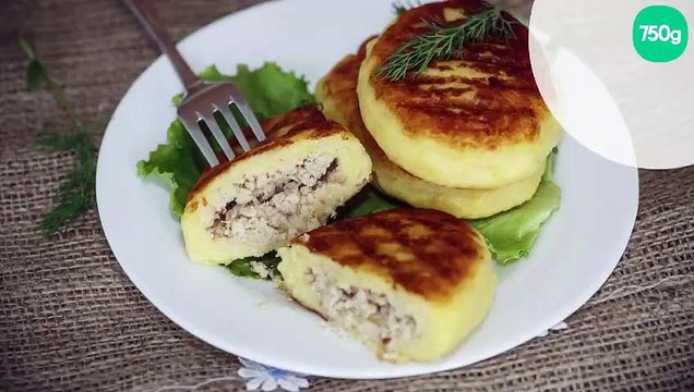 Croquettes de pommes de terre farcies au poulet