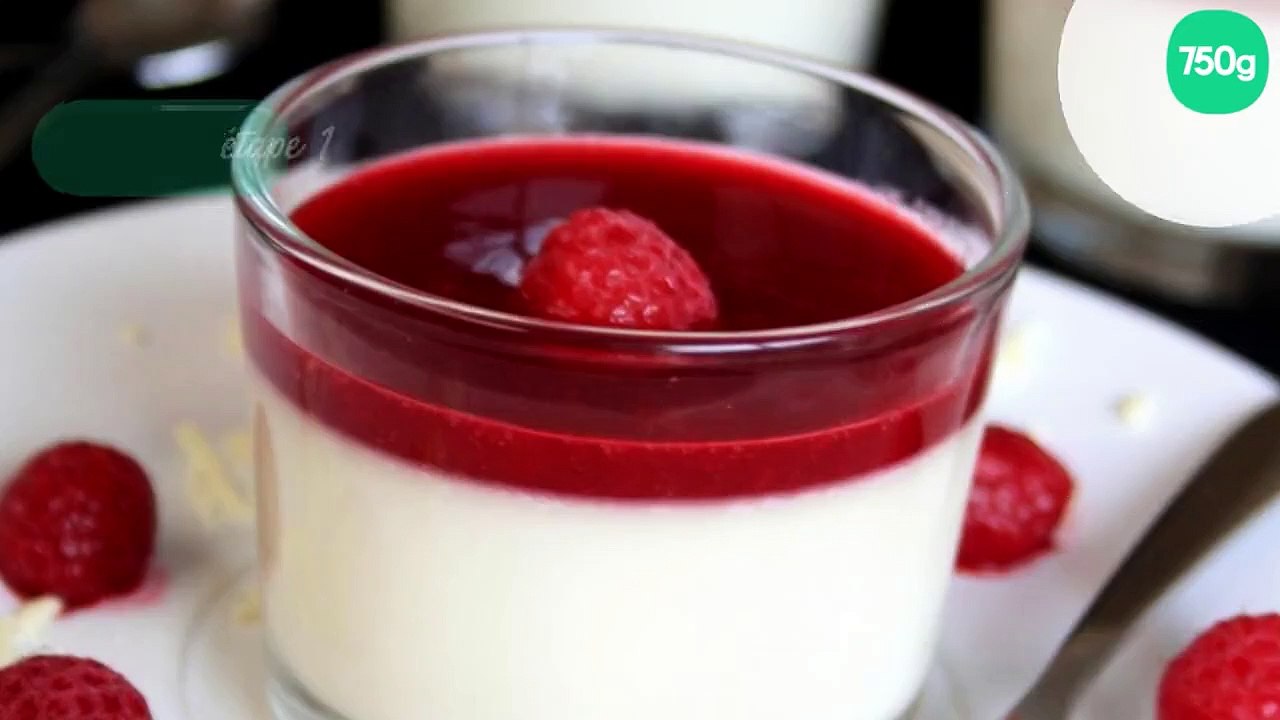 Panna cotta chocolat blanc - framboises