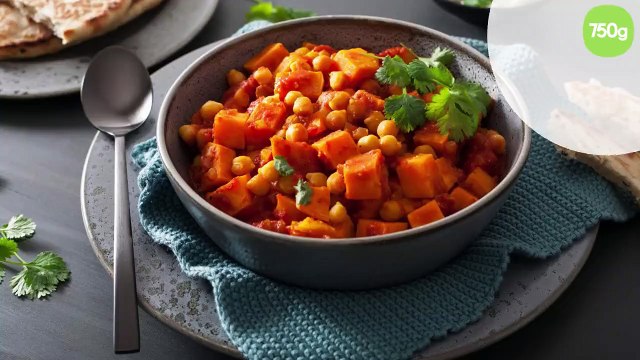 Curry de patates douces et pois chiches