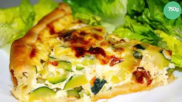 Quiche aux courgettes, tomates séchées et chèvre