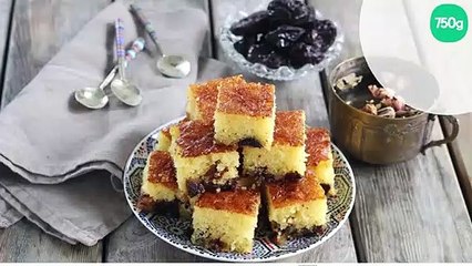 Gâteau de semoule aux pruneaux (Basboussa)