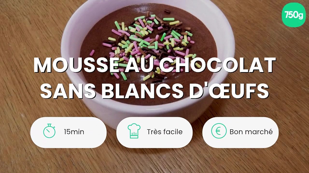 Mousse au chocolat sans blancs d'œufs