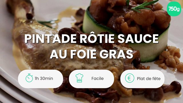 Pintade rôtie sauce au foie gras