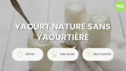 Yaourt nature sans yaourtière