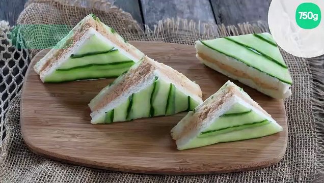 Mini club-sandwich concombre et saumon